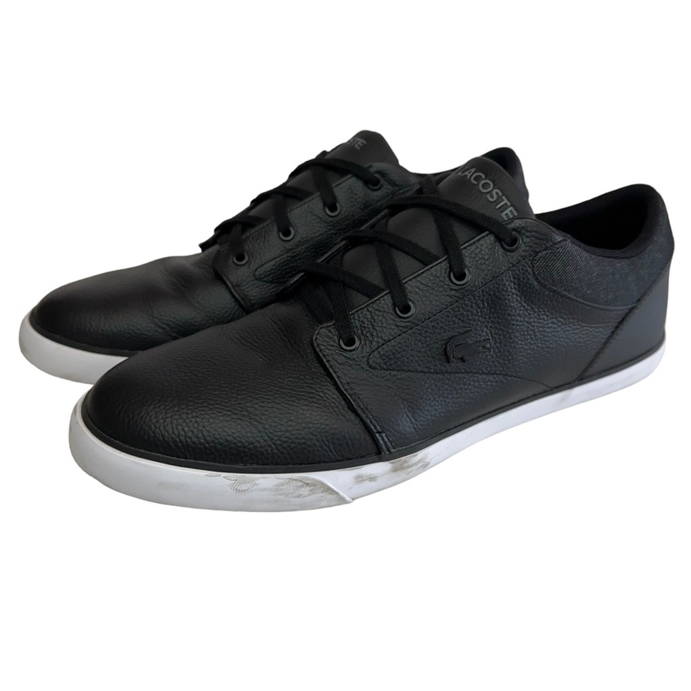 Lacoste MINZAH 319 1 P Fashion Sneakers Leather Black Mens Size 13
